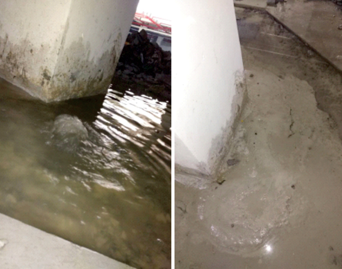 地下室涌水采用愛(ài)迪斯修補(bǔ)寶修復(fù)
